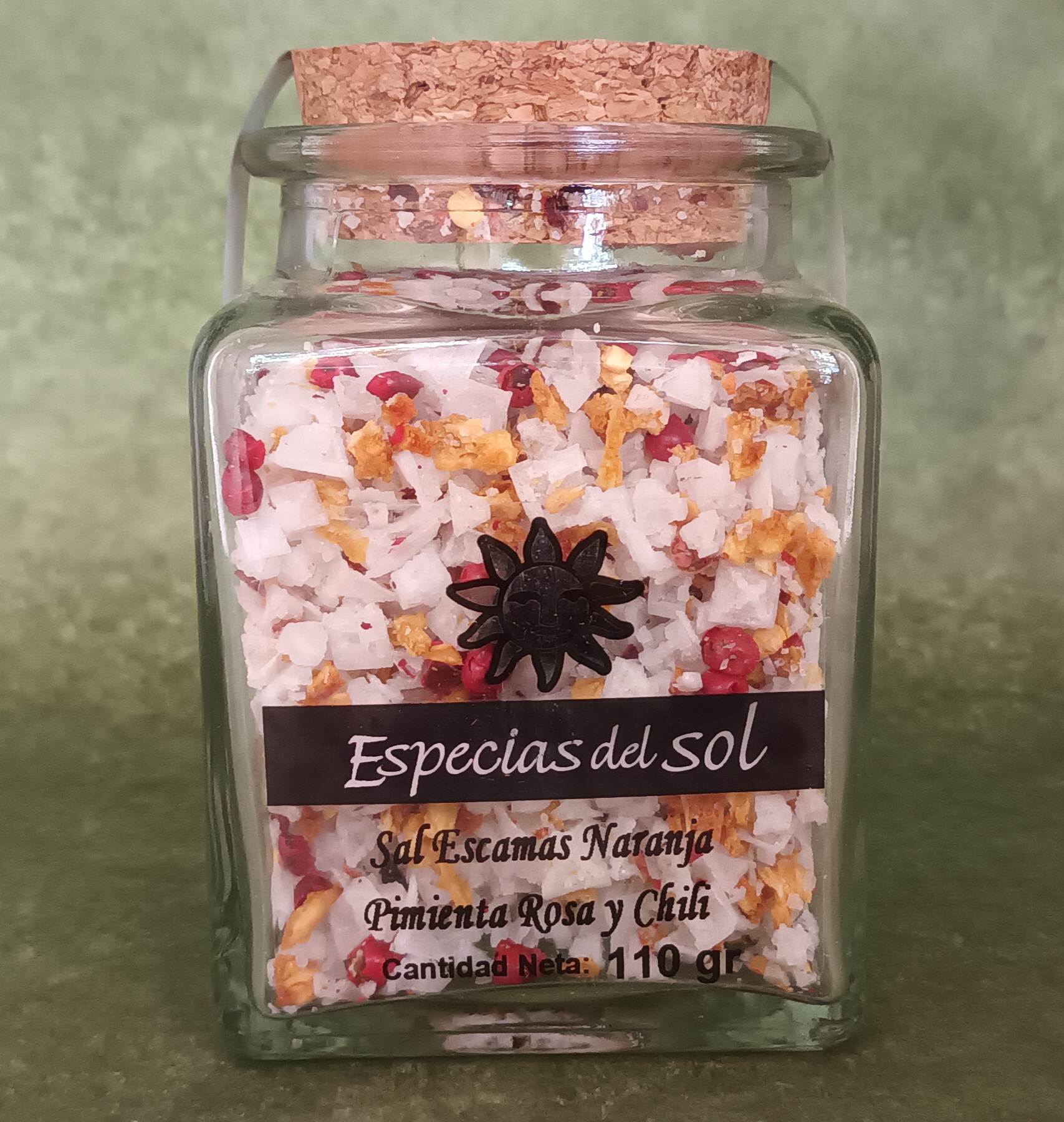 Salz mit Orange, rosa Pfeffer und Chilli - Sal Escamas Naranja Pimienta Rosa y Chili