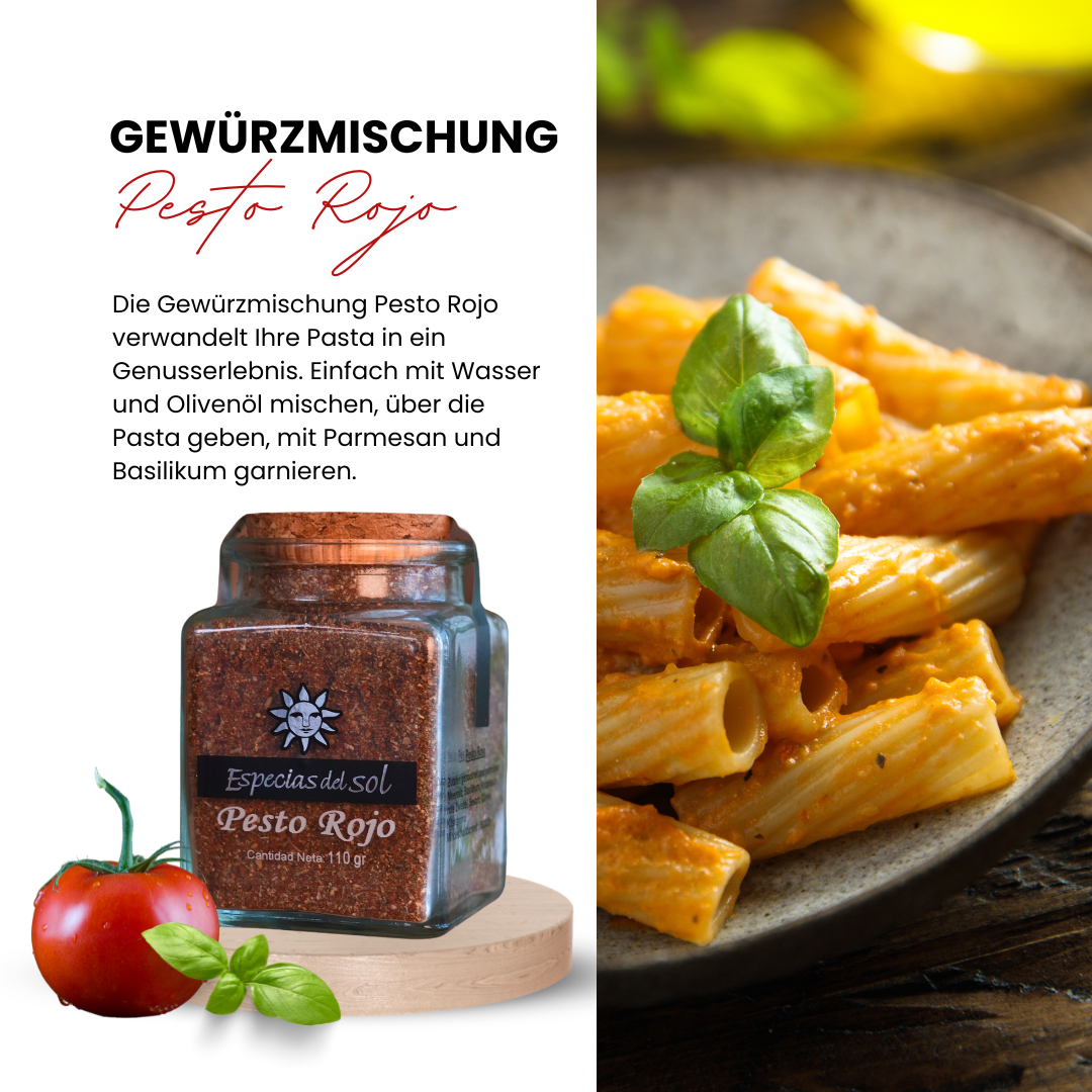 Pesto Rojo Gewürzmischung im Glas 110 Gramm, Geschenk Idde