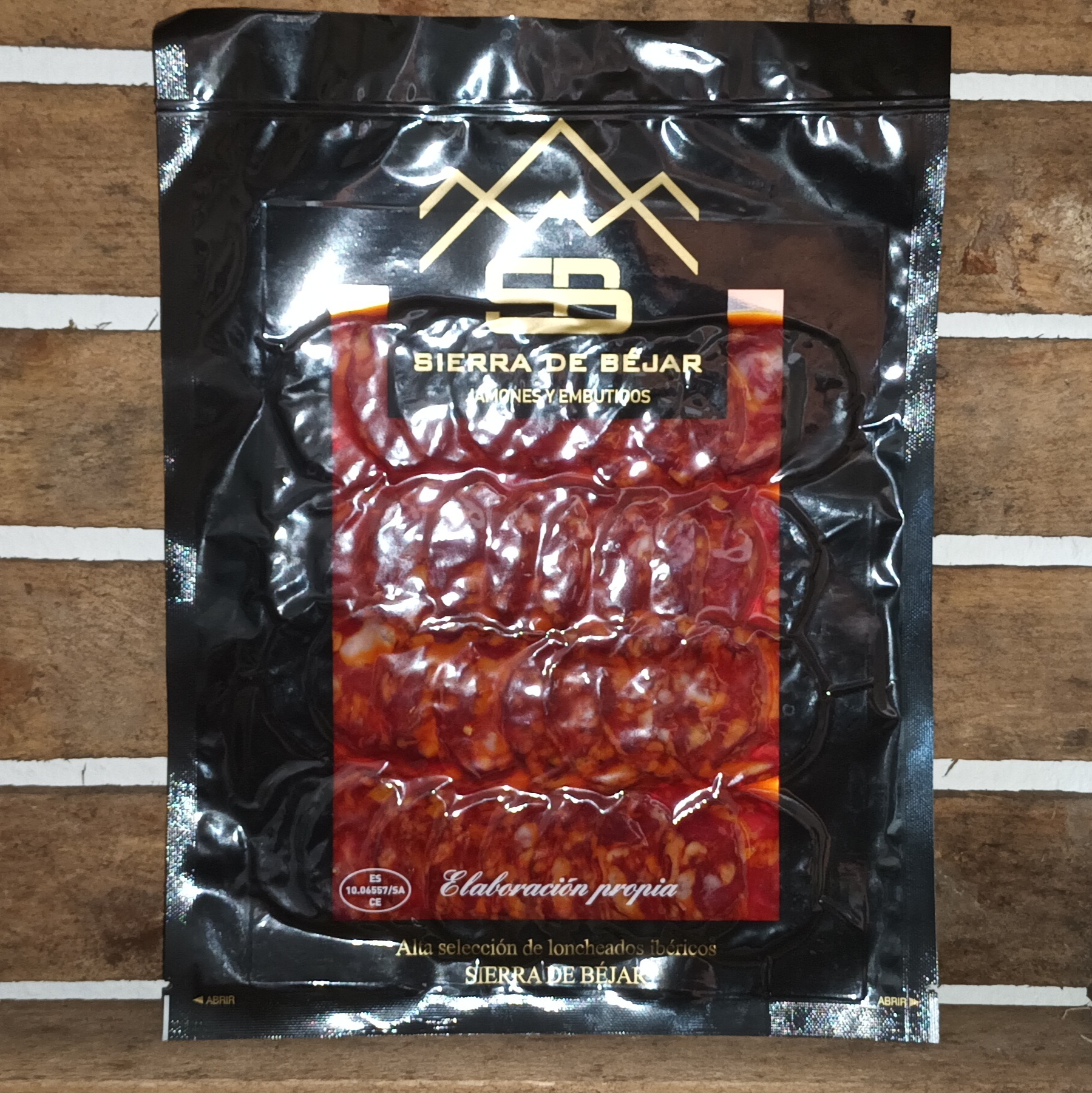 Chorizo Bellota Iberico 100 % Iberico Schwein Delikatesse aus Spanien , mageres Schweinefleisch in Scheiben 120 Gramm