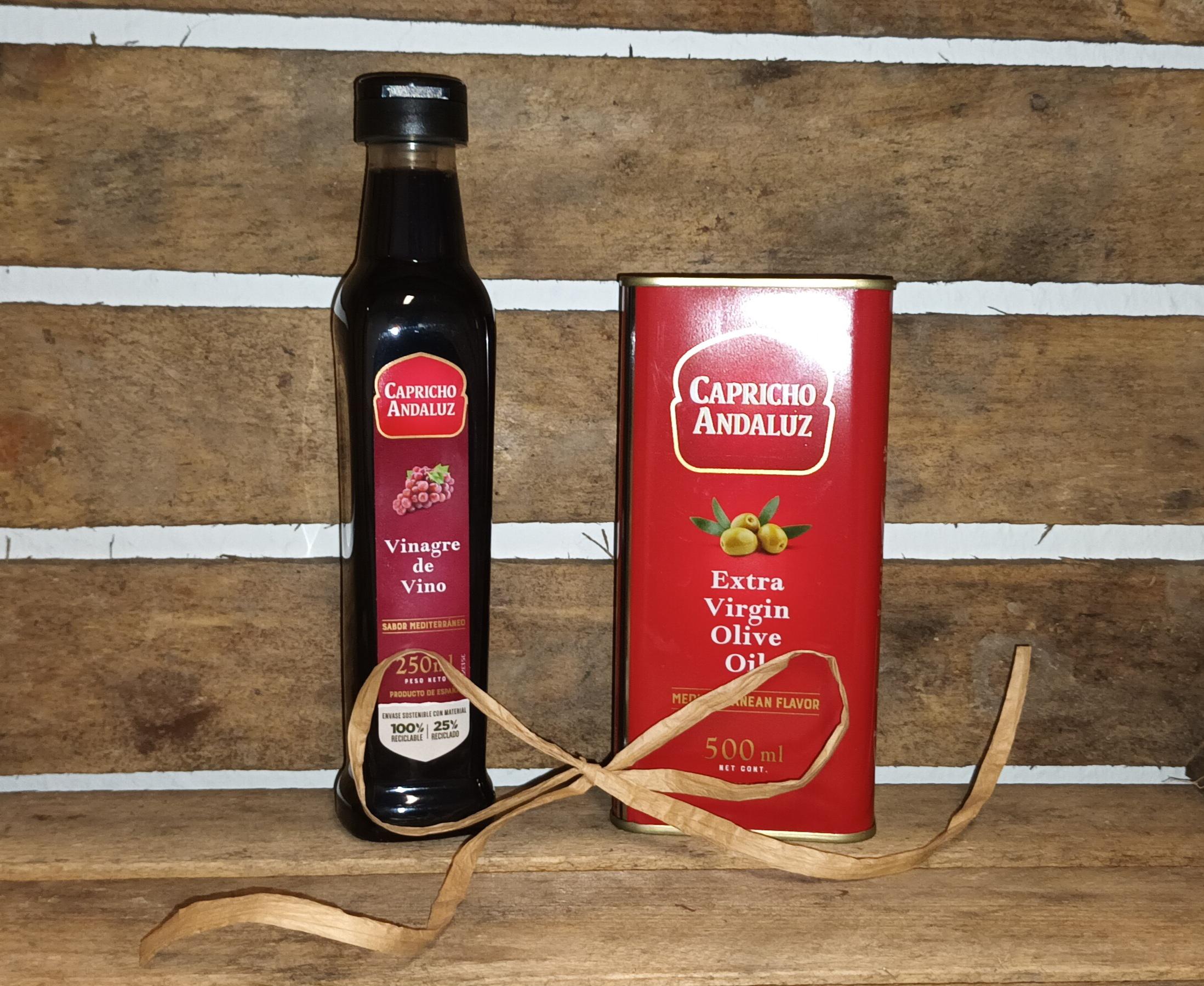Set Oliven Öl extra vergine aus Spanien 0,5L und Essig Vinagre de Vino originaler Weinessig aus Spanien 