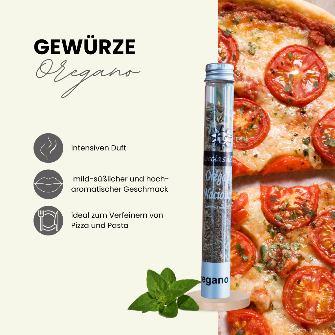 Oregano Nacional - spanischer Oregano 20 Gramm,  in der Glasröhre Reagenzglas, ideale Geschenk Idee