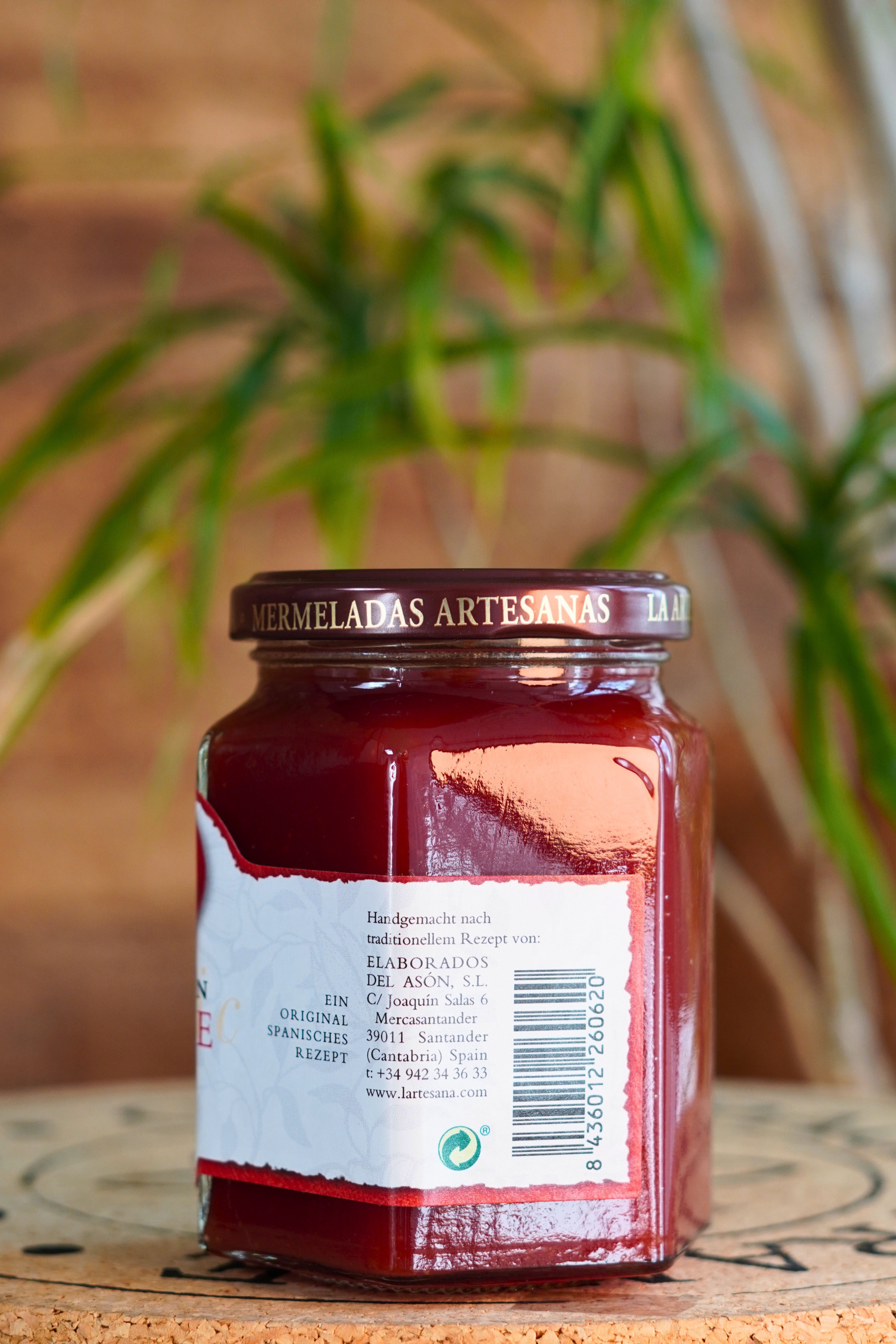 Tomate Fruchtaufstrich, Hausgemachter Fruchtaufstrich aus Spanien. 310 Gramm Glas, im farbigen Organza Beutel, Mermelada Tomate La Artesana 