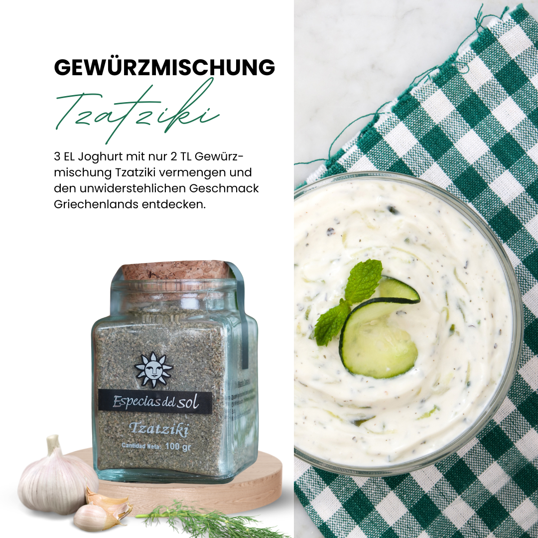 Tzatziki Gewürzmischung im Glas 100 Gramm, Geschenk Idee