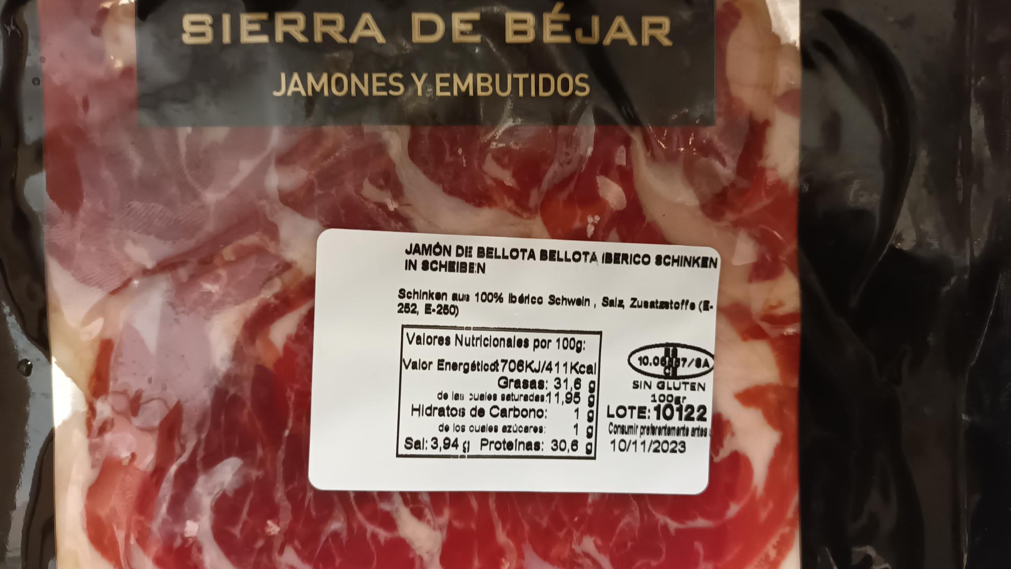 Iberico Schinken Jamon de Bellota, 100% Iberico Schwein 100 Gramm in Scheiben, Spezialität aus Spanien