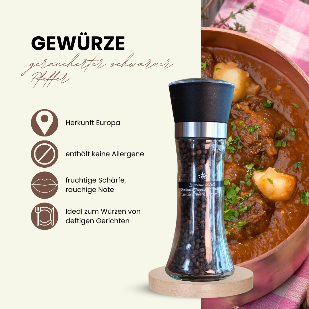 Set 1 x rosa Pfeffer und 1 x schwarzer Pfeffer  in nachfüllbarer Mühle zum Grillen und für Salate, Geschenk Idee!