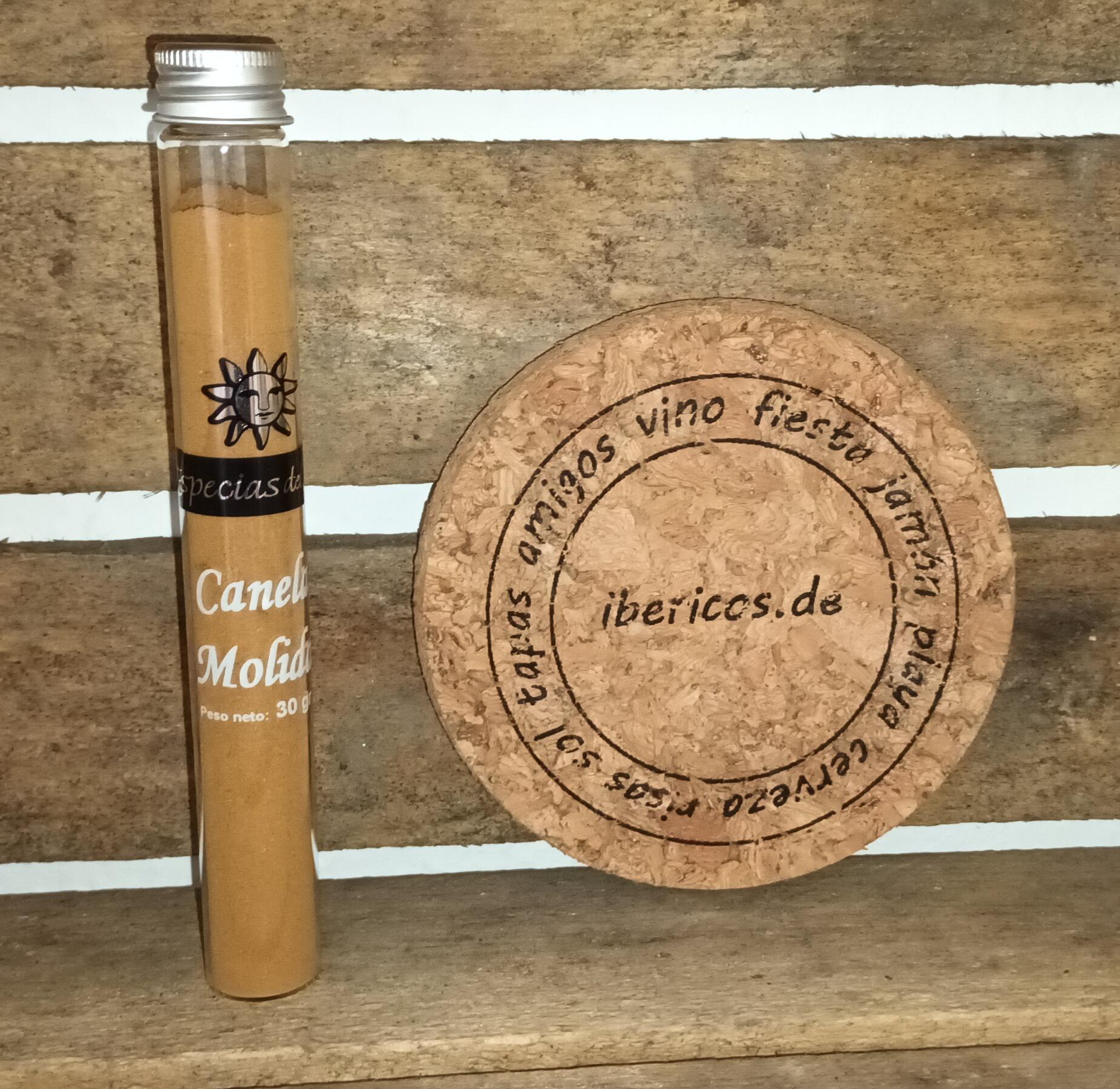 Canela Molida - Zimt gemahlen 30 Gramm, Gewürz in der Glasröhre Reagenzglas, ideale Geschenk Idee