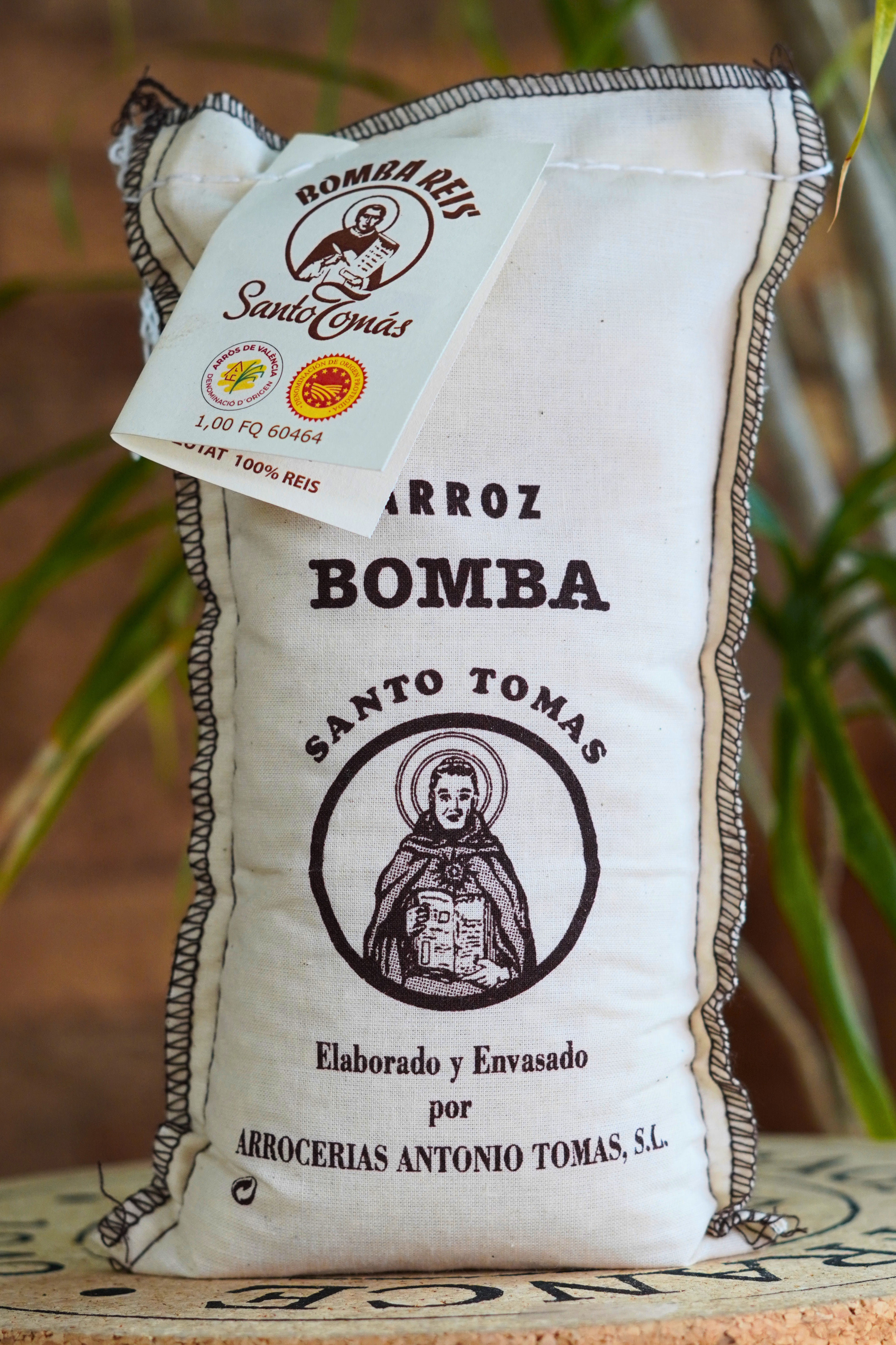 REIS BOMBA SANTO TOMAS,  Paella Reis  original aus Spanien, Bomba Reis im Jute Säckchen 500 Gramm