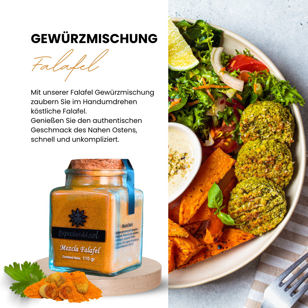 Falafel Gewürzmischung 110 Gramm im Glas, Geschenk Idee